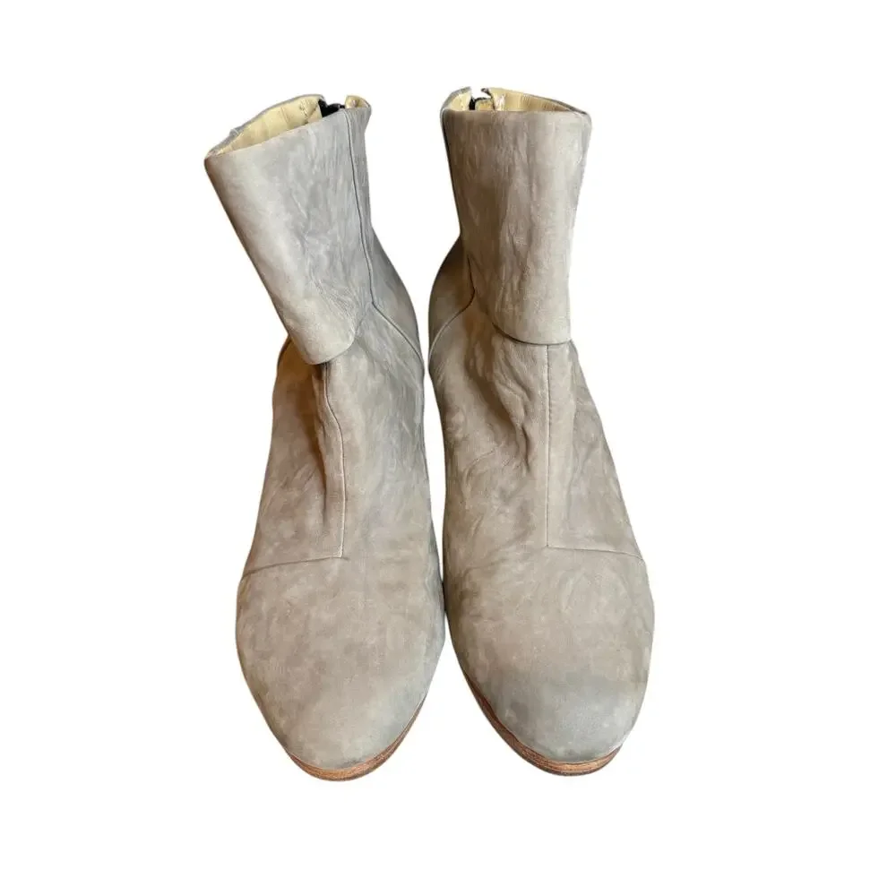 rag & bone Newbury Oiled Suede Heeled Bootie Boots Gray 9.5
